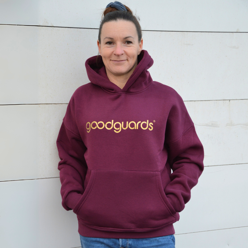 Goodhood Oversized bordeaux-gold unisex (Kapuzenpullover)
