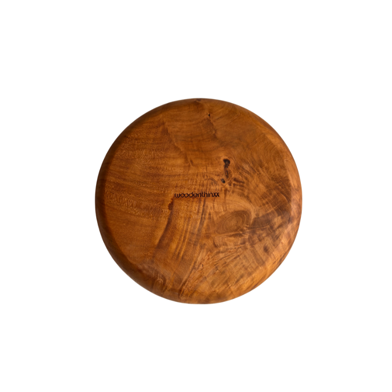 Teller 20 cm Teak Wurzel-Holz massiv Handmade nachhaltig Woodenthinxx