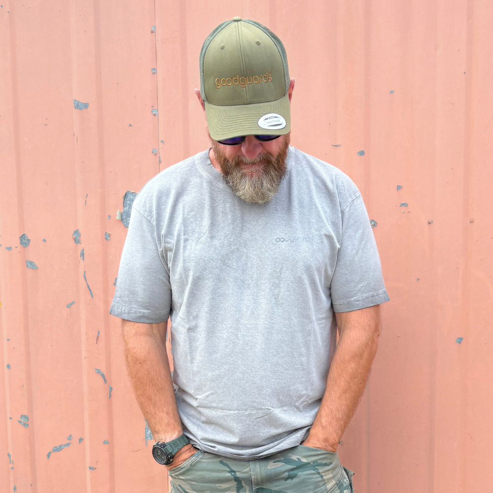 Goodshirt Men grey-silver washed T-Shirt Unisex