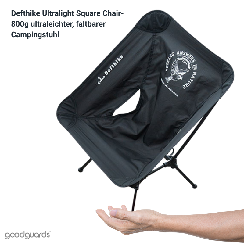 Defthike Ultralight Square Chair - 800g faltbarer, ultraleichter Campingstuhl