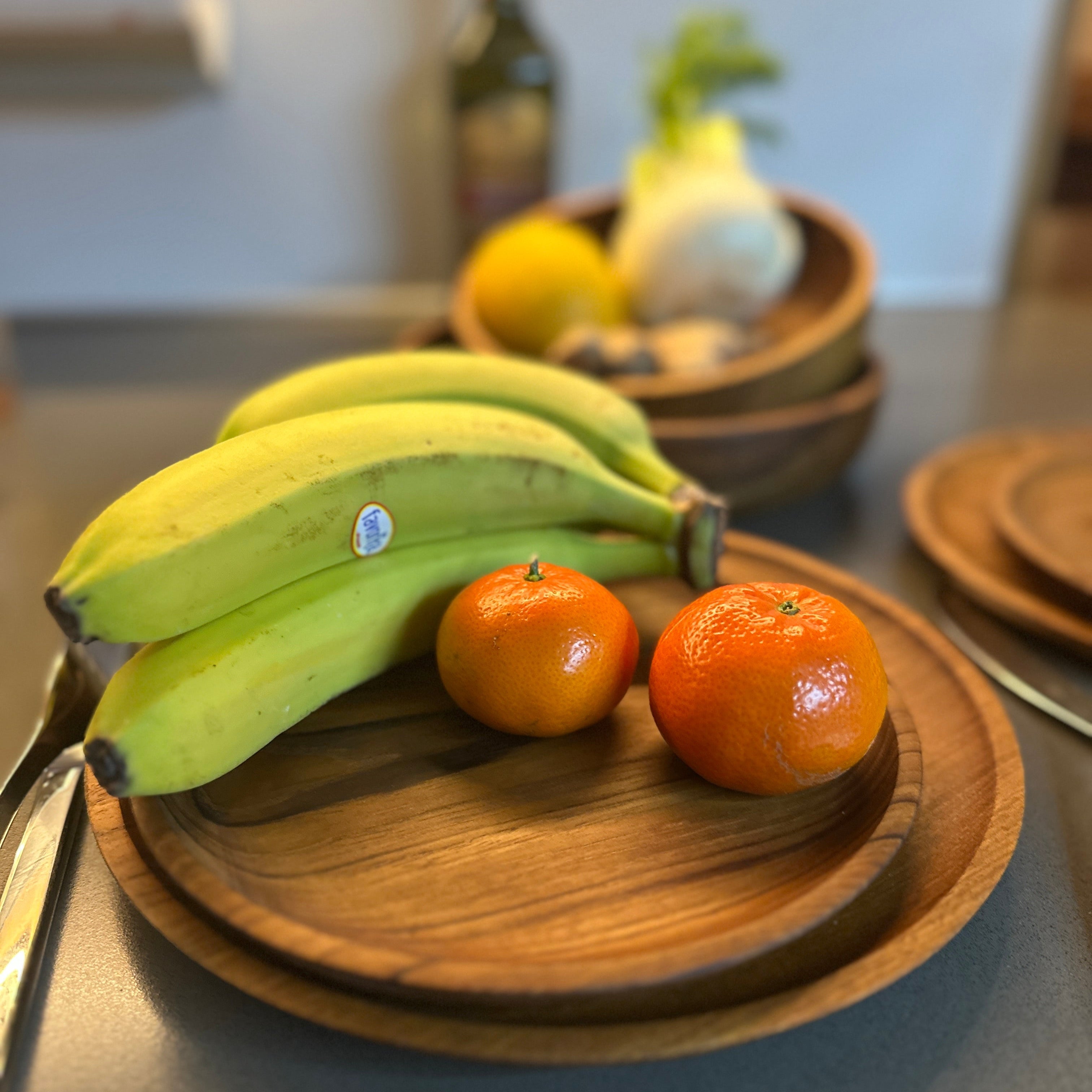 Teller groß 25 cm Teak Wurzel-Holz massiv Handmade nachhaltig Woodenthinxx