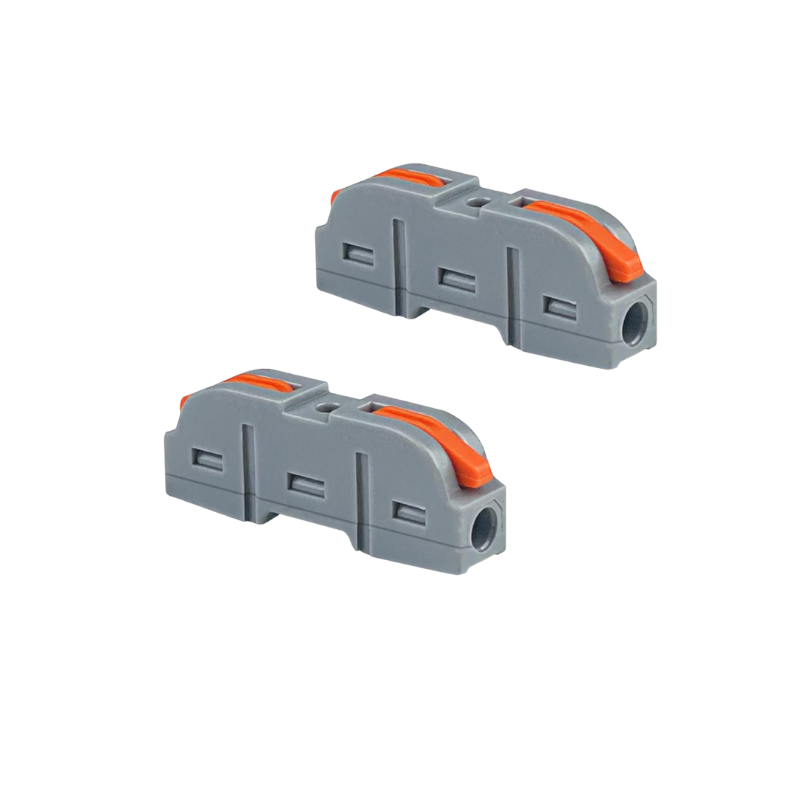 2x Kabelverbinder, Drahtverbinder gerade, Leiterklemme mit Hebel 4mm2