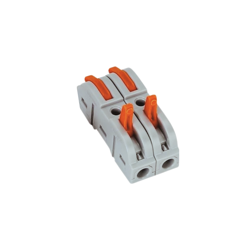 2x Kabelverbinder, Drahtverbinder gerade, Leiterklemme mit Hebel 4mm2