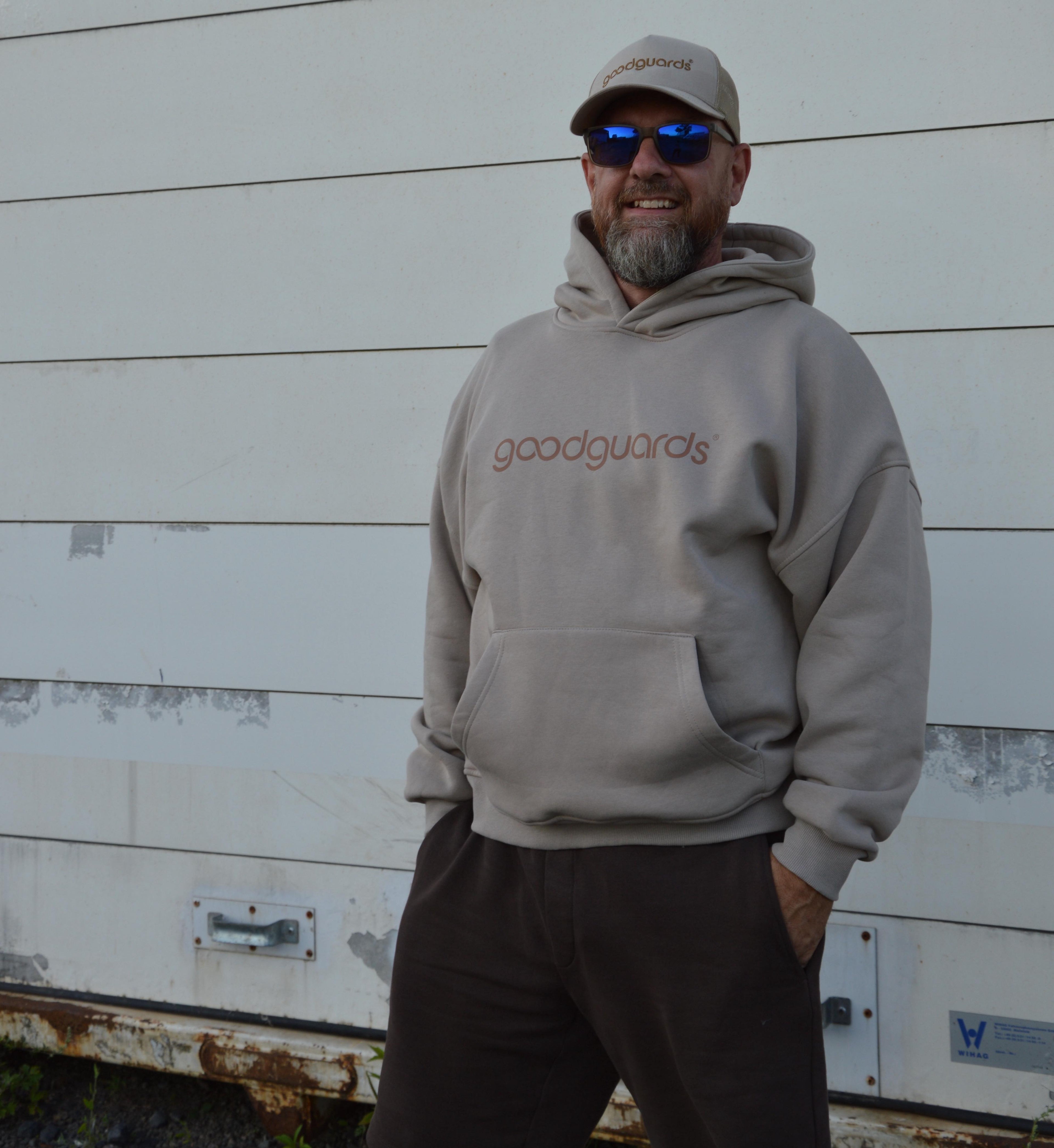 Goodhood Oversized Hoodie sand-coffee unisex Kapuzenpullover