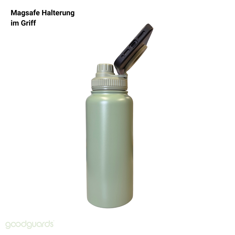 Goodbottle Big Thermos Bottle 0.95 L with Magnetic Phone Holder