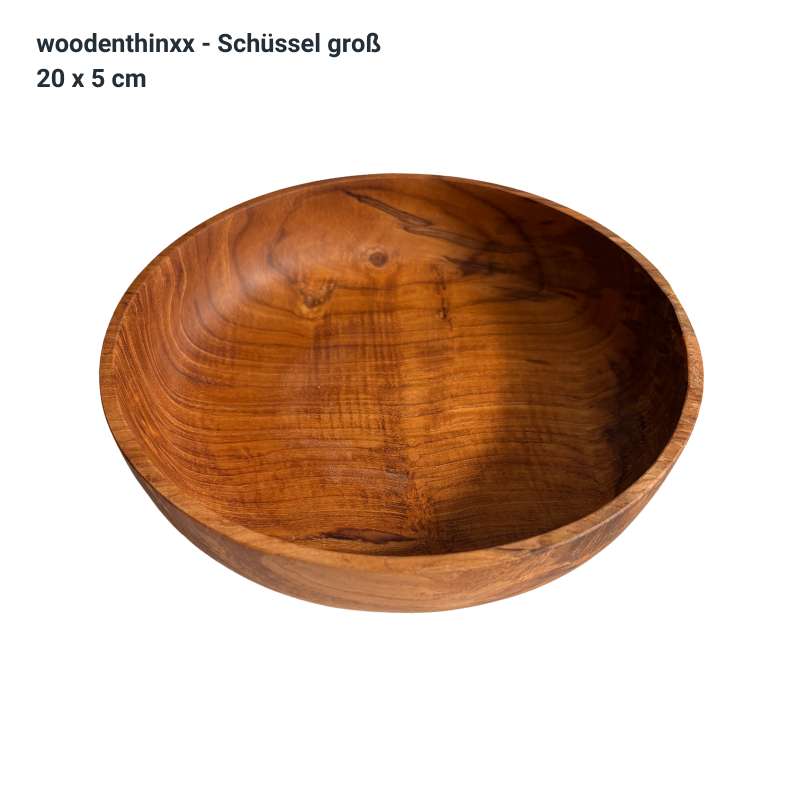 Schüssel 20cm Handmade aus massivem Teak Wurzel-Holz langlebig