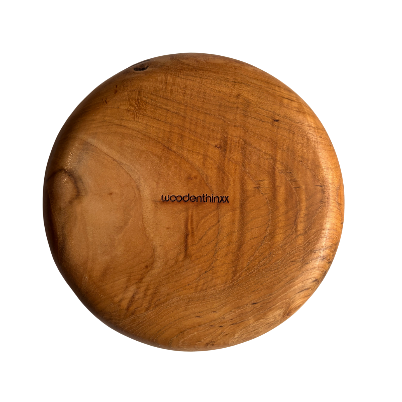 Large salad bowl 23cm Handmade from solid teak root wood sustainable Woodenthinxx