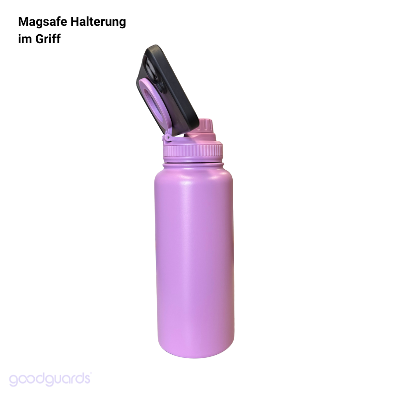 Goodbottle Big Thermos Bottle 0.95 L with Magnetic Phone Holder