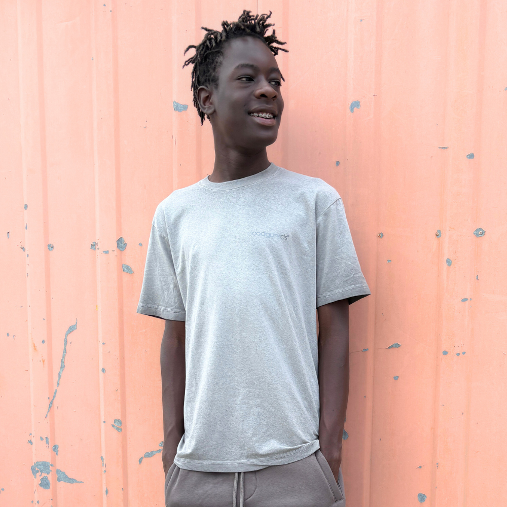 Goodshirt Men grey-silver washed T-Shirt Unisex