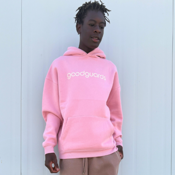 Goodhood Oversized Hoodie pink-cream unisex Hooded Sweatshirt