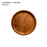 Teller 20 cm Teak Wurzel-Holz massiv Handmade nachhaltig Woodenthinxx