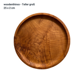 Teller groß 25 cm Teak Wurzel-Holz massiv Handmade nachhaltig Woodenthinxx
