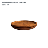2er-Set Teak Wurzel-Holz Teller 20 cm  massiv Handmade nachhaltig Woodenthinxx