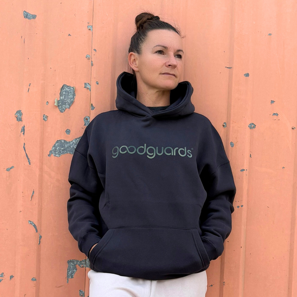 Goodhood Oversized Hoodie washedblack-olive unisex Kapuzenpullover