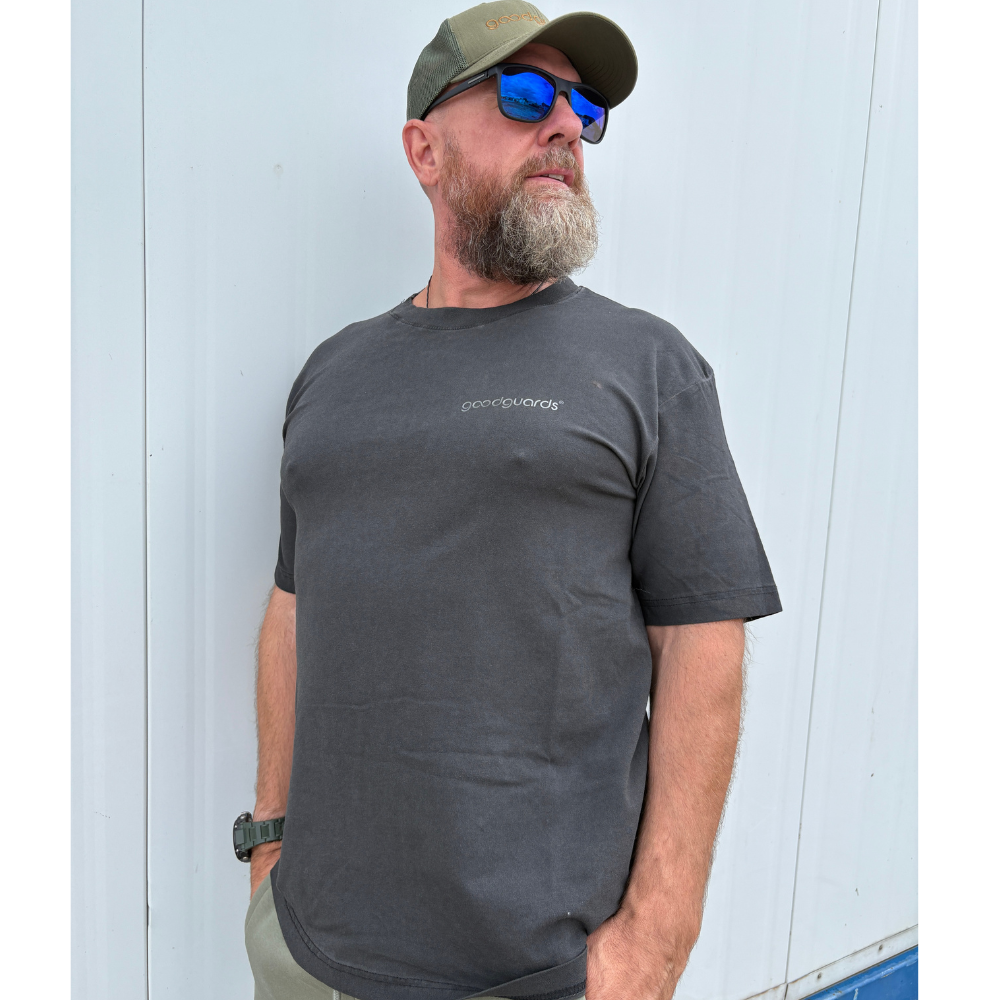 Goodshirt Men anthracite-silver washed T-Shirt Unisex