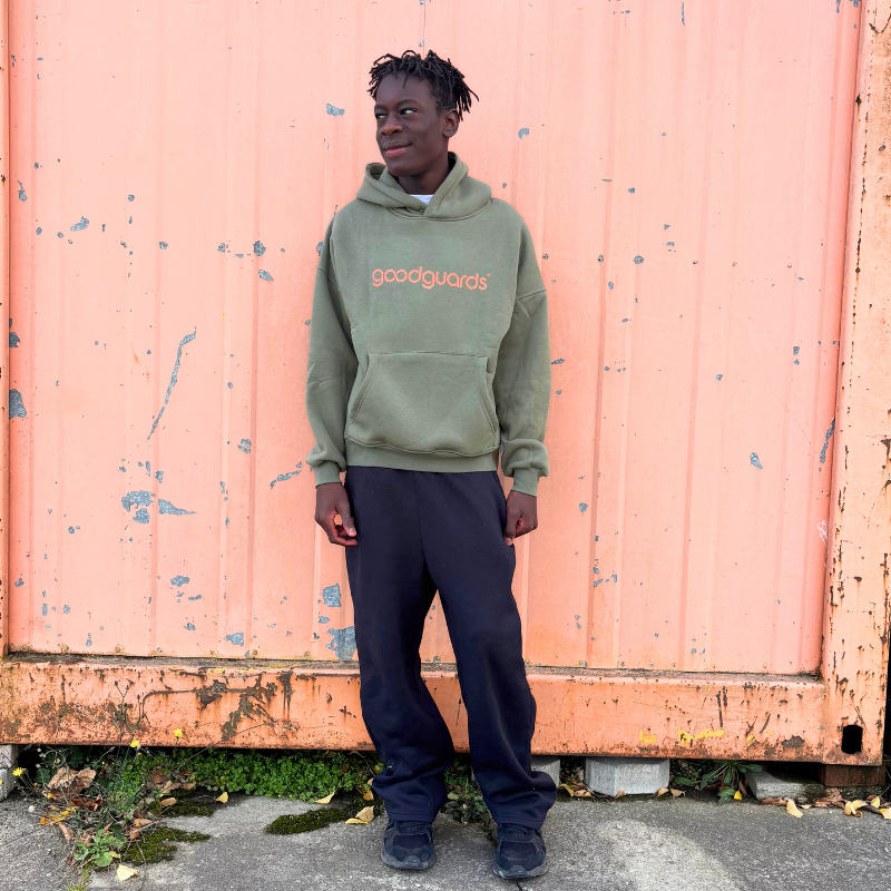 Goodhood Oversized Hoodie olive-orange unisex Hoodie