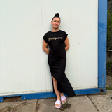 Gooddress Viscose Extended Shoulder Maxi Dress black