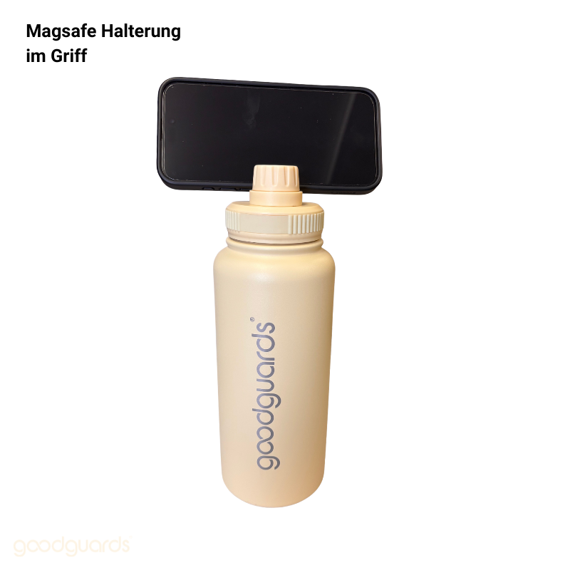 Goodbottle Big Thermos Bottle 0.95 L with Magnetic Phone Holder