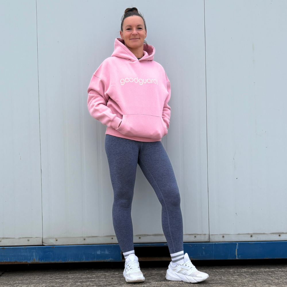 Goodhood Oversized Hoodie pink-cream unisex Hooded Sweatshirt