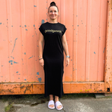 Gooddress Viscose Extended Shoulder Maxi Dress black