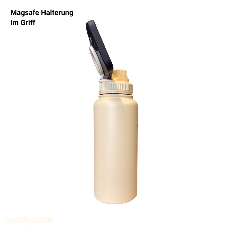 Goodbottle Big Thermos Bottle 0.95 L with Magnetic Phone Holder