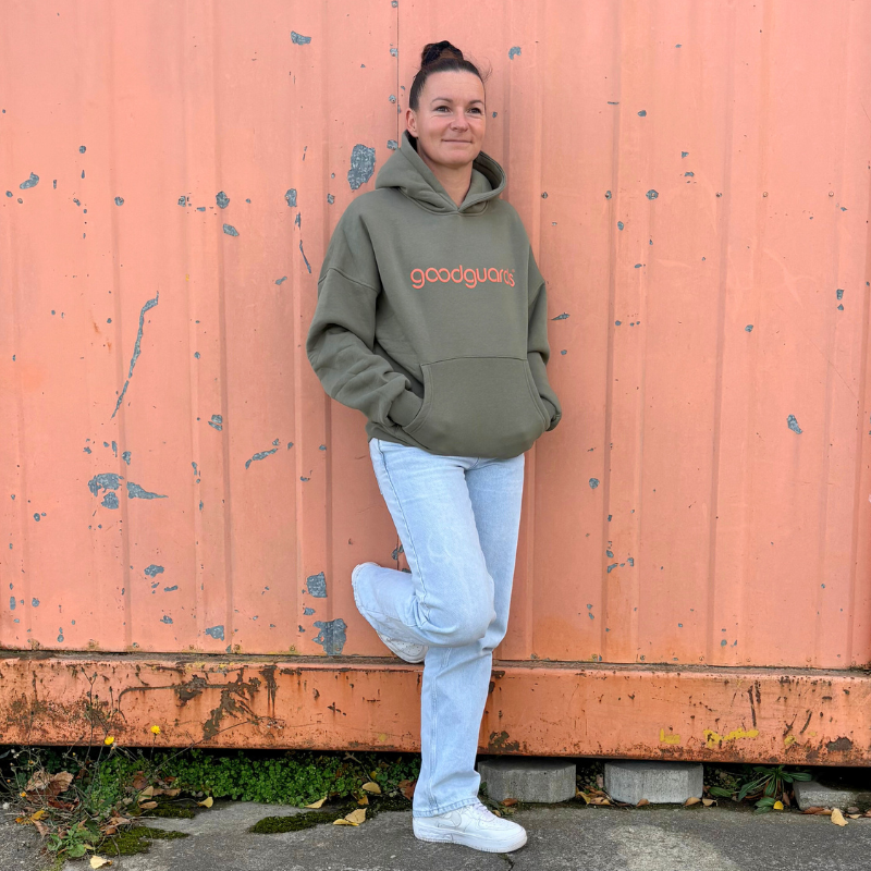 Goodhood Oversized Hoodie olive-orange unisex Hoodie