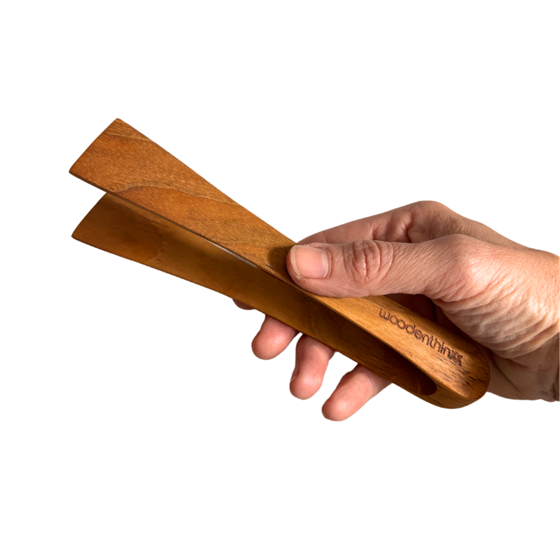 Küchen-Zange Handmade aus Teak Wurzel-Holz nachhaltig Woodenthinxx