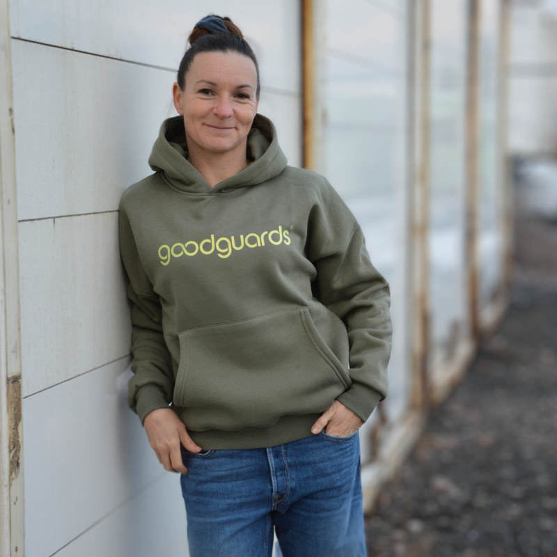 Goodhood Oversized Hoodie olive-lime unisex hooded sweatshirt