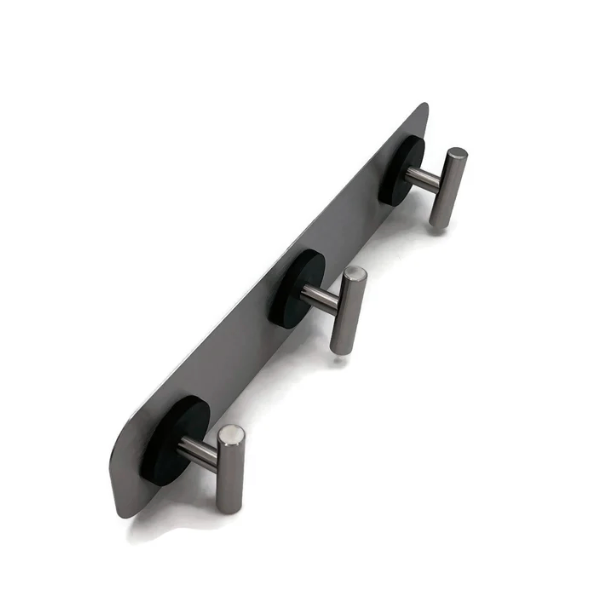 STYYL - 3-piece coat rack strip made of stainless steel magnetic board and 3 magnetic hooks