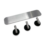 STYYL - 3-piece coat rack strip made of stainless steel magnetic board and 3 magnetic hooks