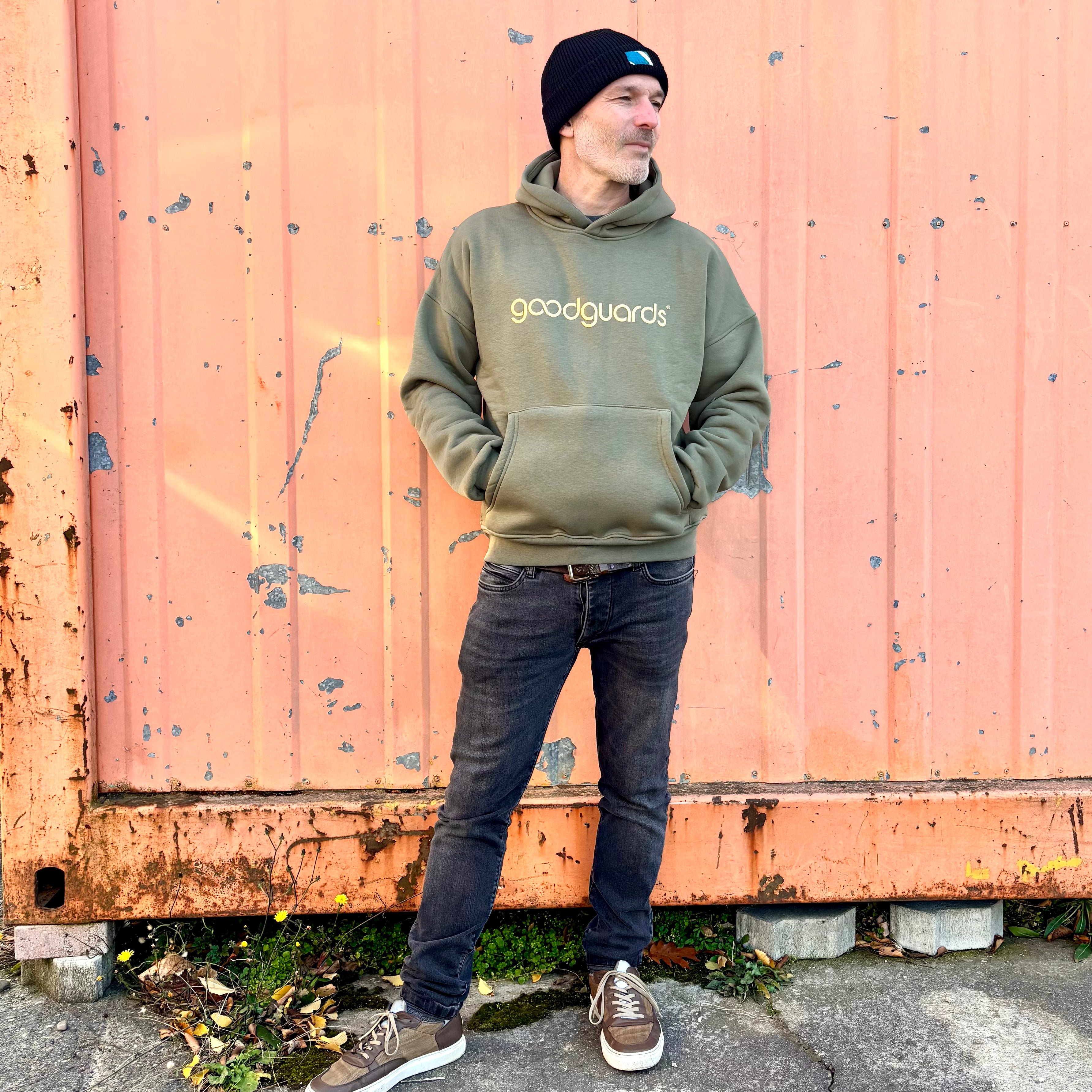 Goodhood Oversized Hoodie olive-gold unisex Hoodie