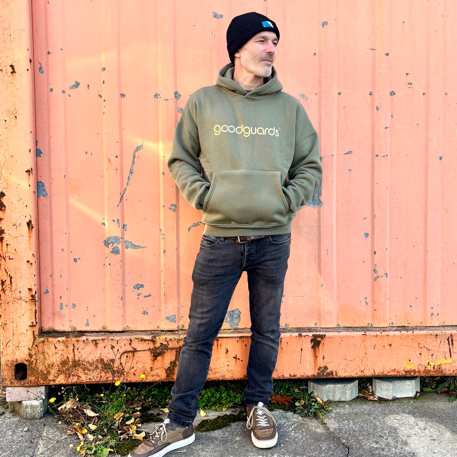 Goodhood Oversized Hoodie olive-gold unisex Kapuzenpullover