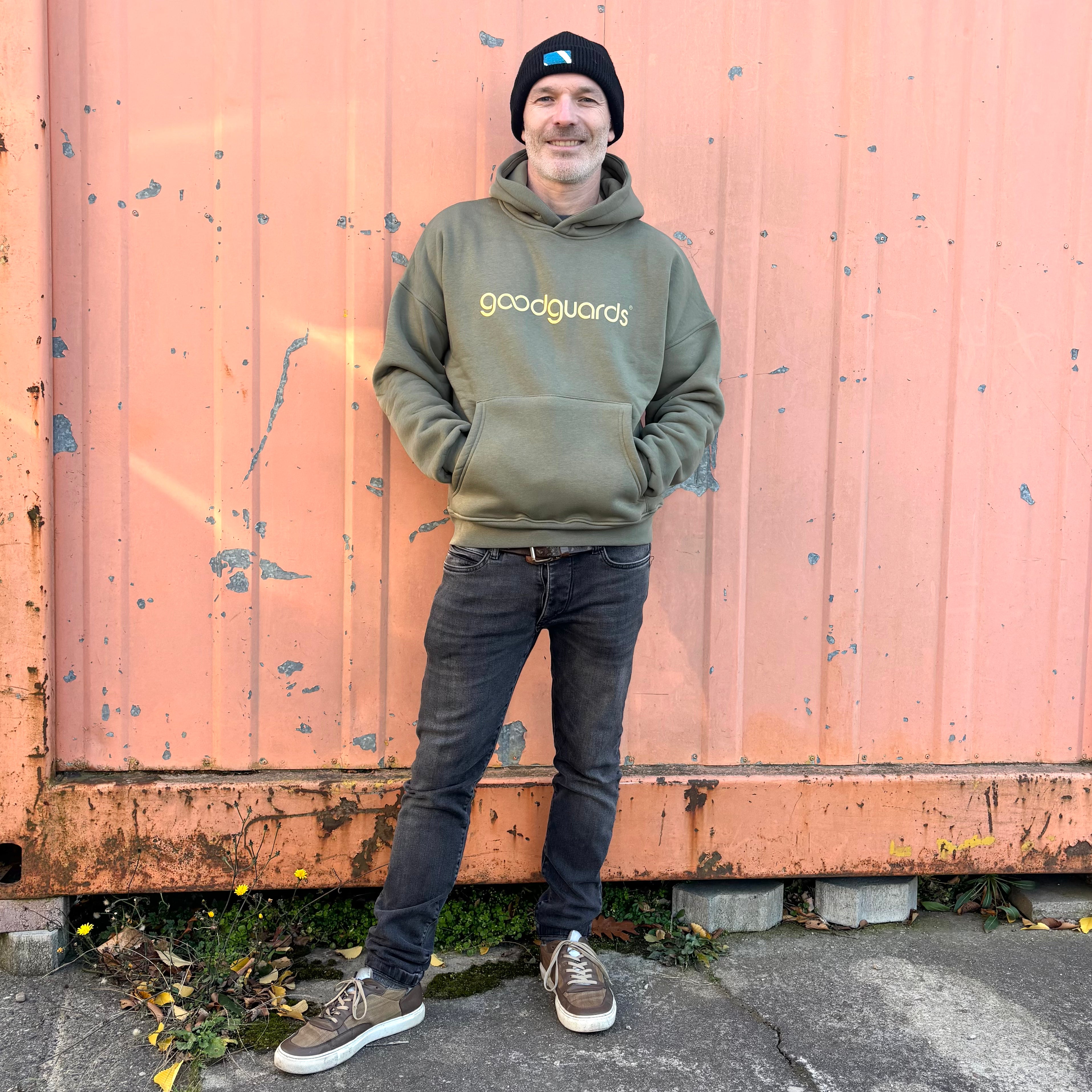 Goodhood Oversized Hoodie olive-gold unisex Hoodie