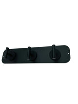 STYYL - 3er Garderobenleiste aus Edelstahl-Magnettafel und 3 Stück Magnethaken „Black Edition“