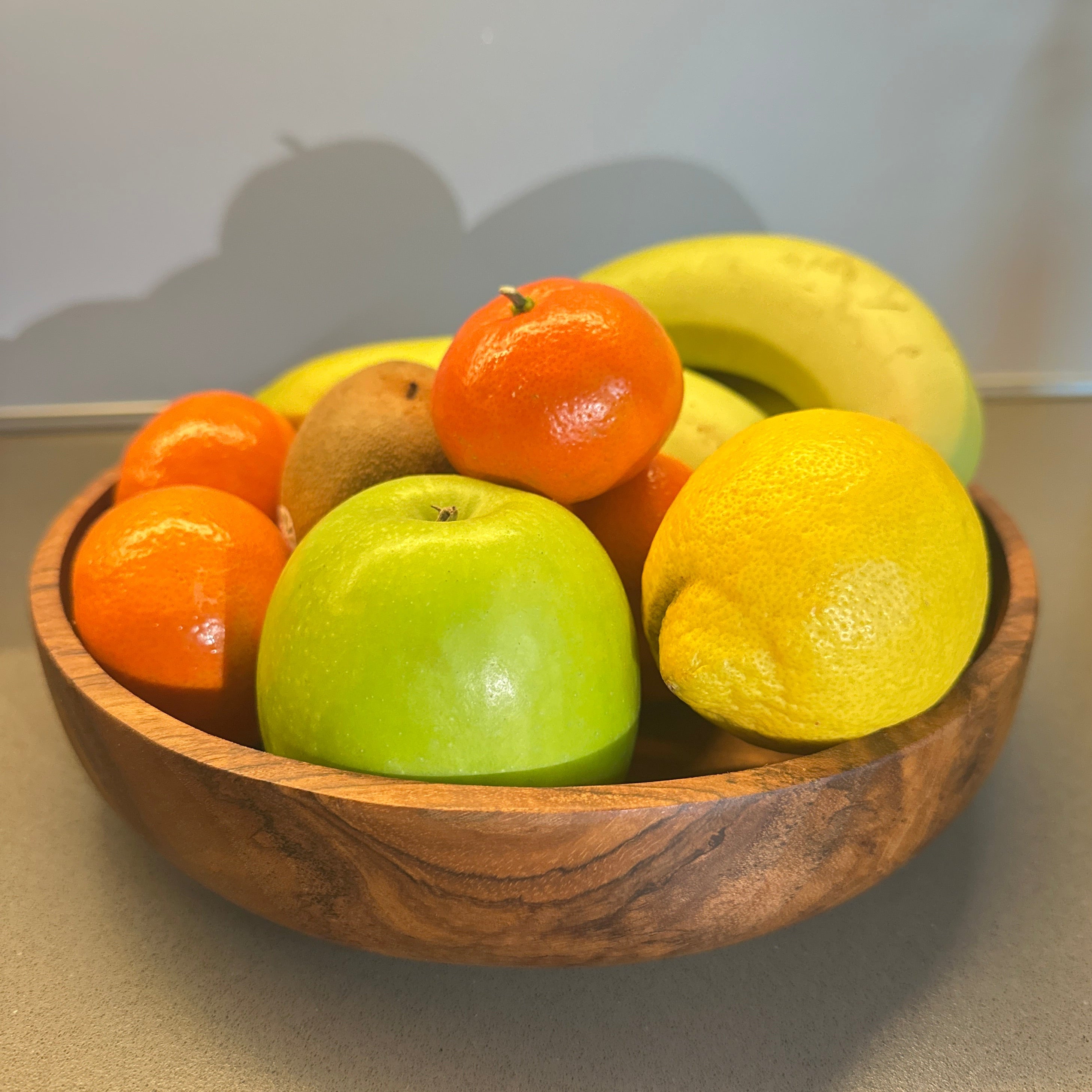Large salad bowl 23cm Handmade from solid teak root wood sustainable Woodenthinxx