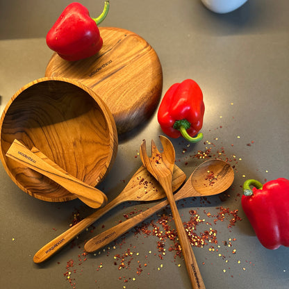 Schüssel 20cm Handmade aus massivem Teak Wurzel-Holz nachhaltig Woodenthinxx