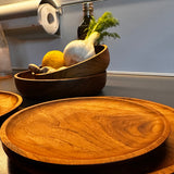 Teller 20 cm Teak Wurzel-Holz massiv Handmade nachhaltig Woodenthinxx