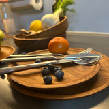 Teller groß 25 cm Teak Wurzel-Holz massiv Handmade nachhaltig Woodenthinxx