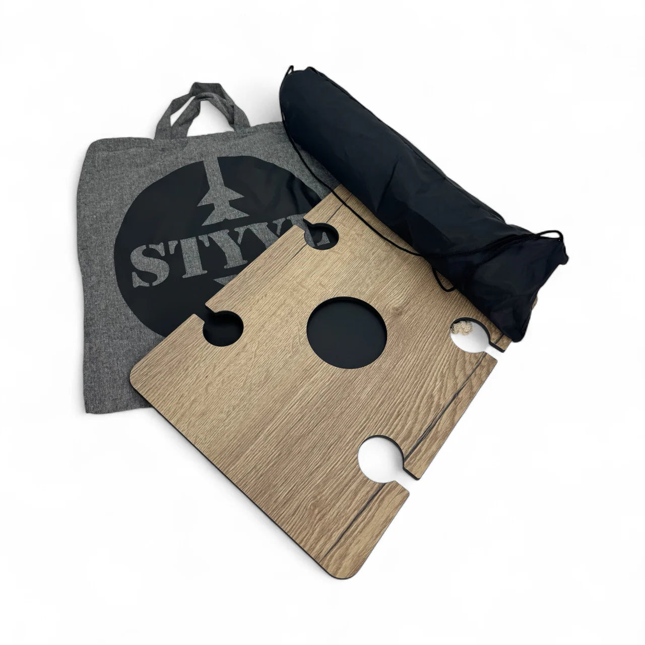 STYYL - TuttY-HolztablettY – der elegante Magnet-Beistelltisch mit Weinhalter in edler Eichenoptik