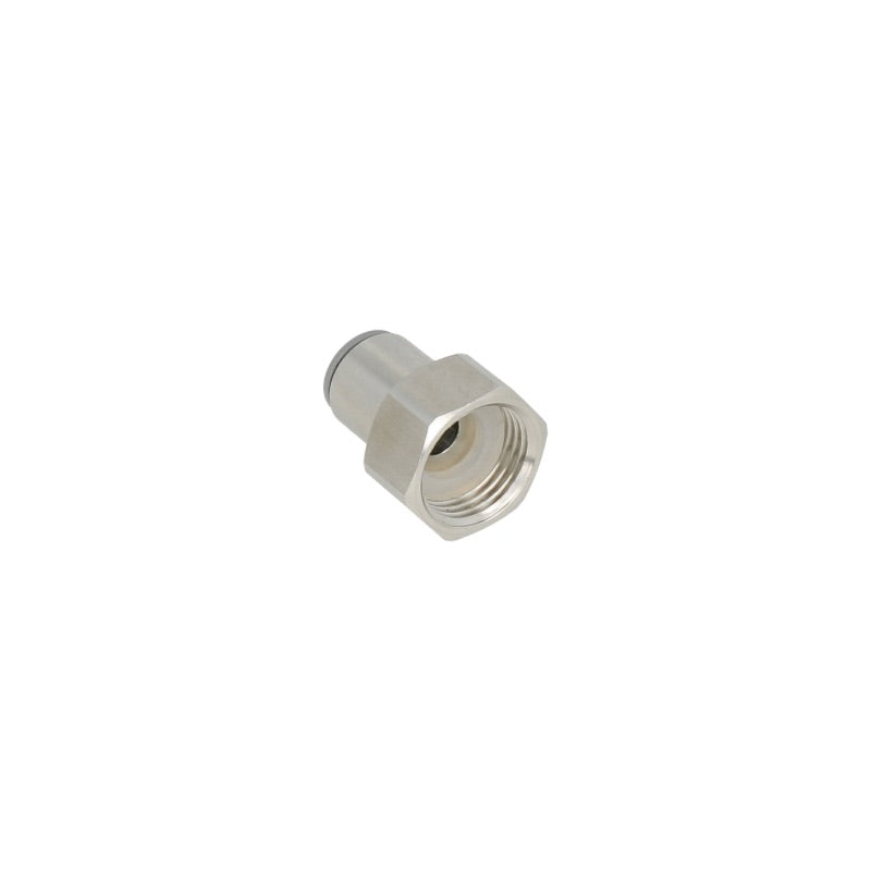 Screw-on Connector Stainless Steel 1/2" Female Thread to 3/8" Push-in (e.g., for Keimguard XL)