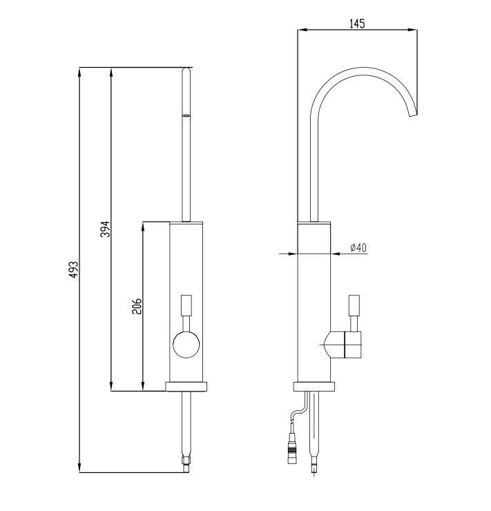 Zapfguard 1-Way UVC Faucet Brushed Stainless Steel (REMOVES BACTERIA, GERMS & VIRUSES)