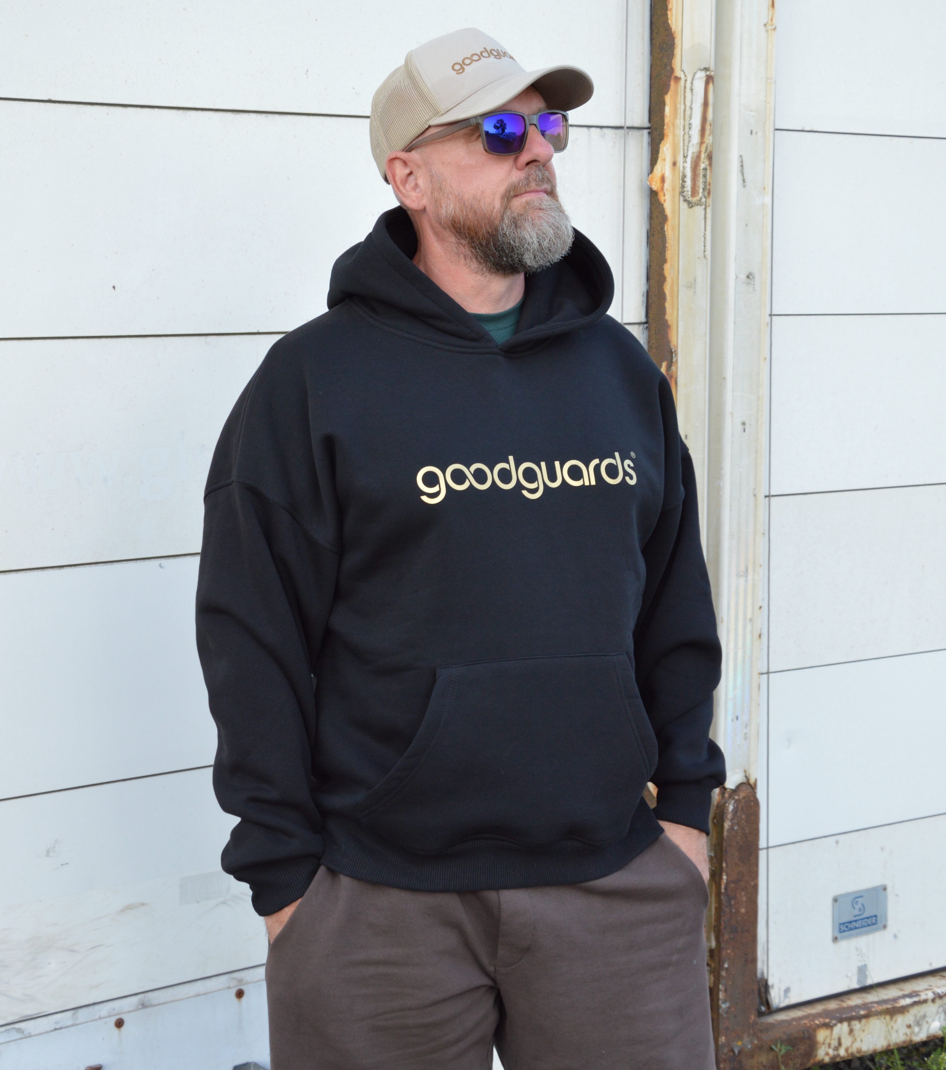Goodhood Oversized Hoodie black-gold unisex hoodie