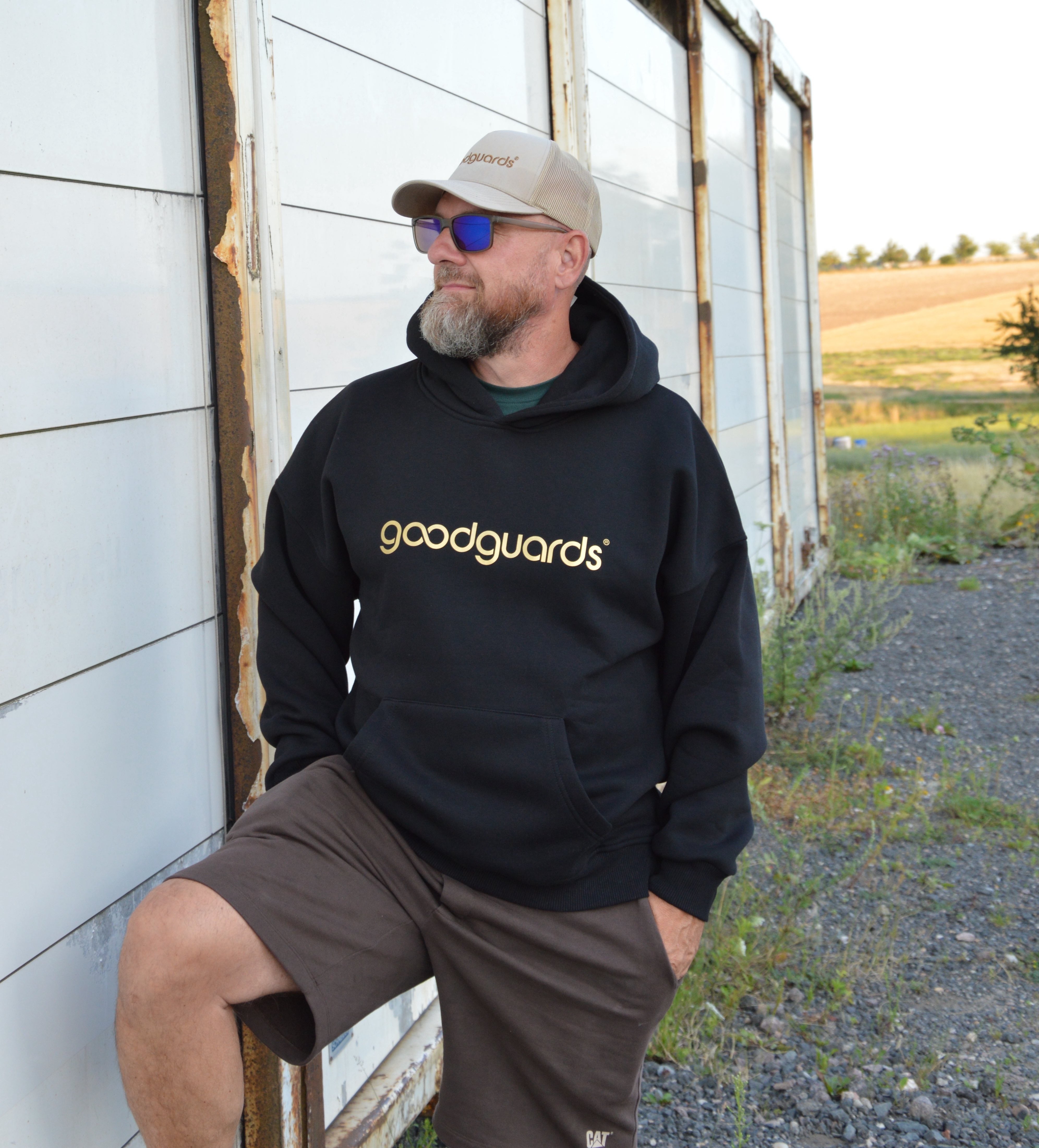 Goodhood Oversized Hoodie black-gold unisex hoodie