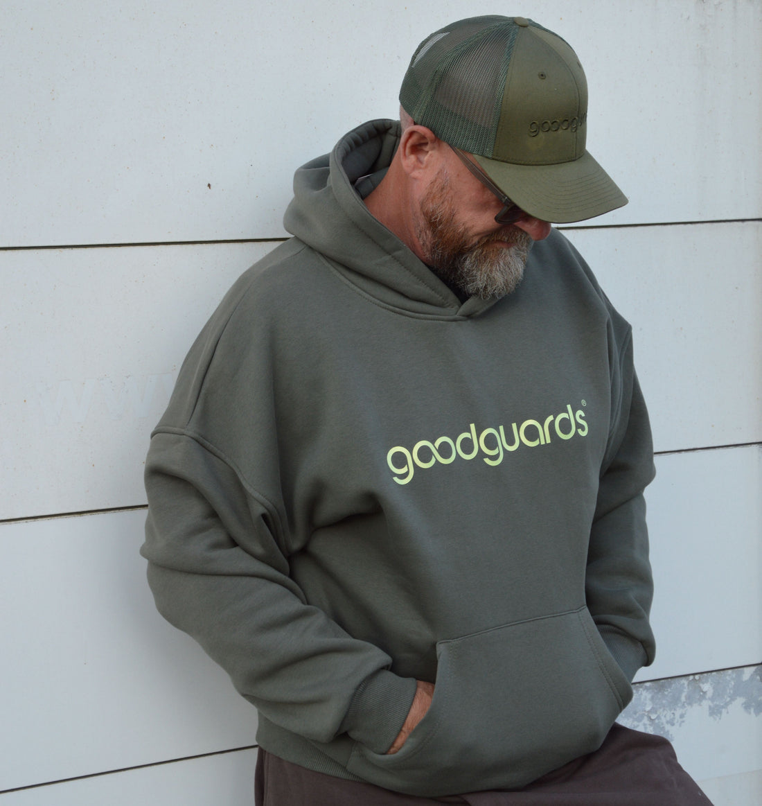 Goodhood Oversized olive-lime (Kapuzenpullover)