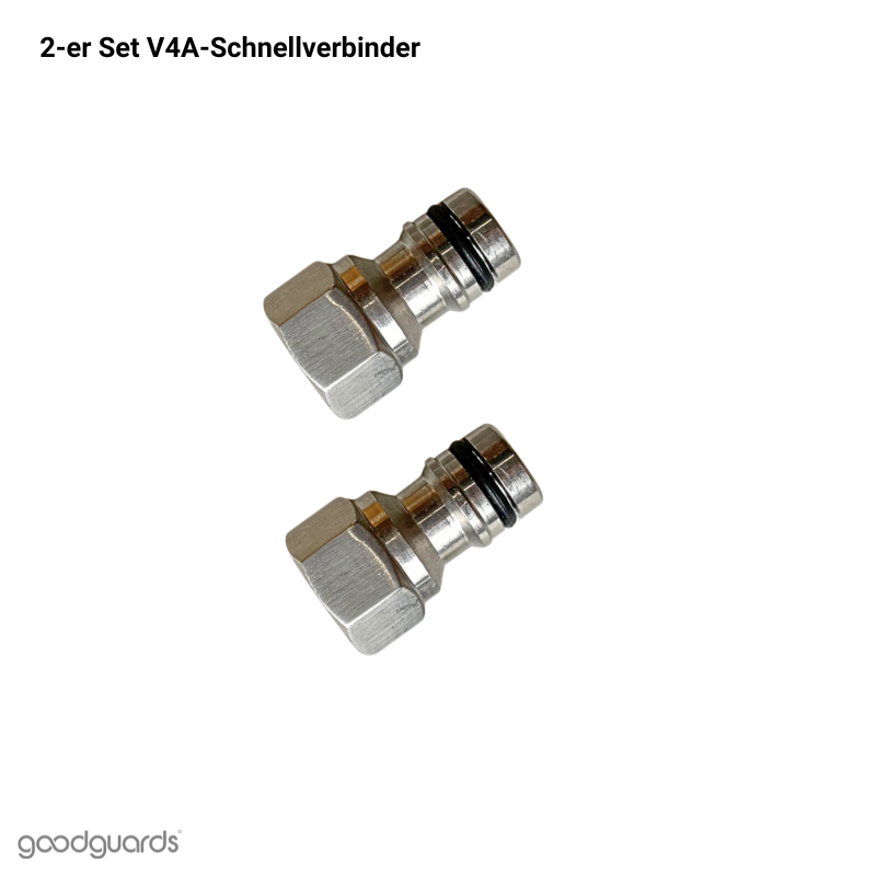 2-Piece Quick Connect Set Stainless Steel 3/8" Female Thread