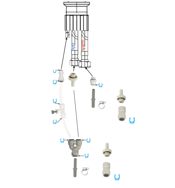 Anschlußset - Zapfguard 3 Wege  (UVC- Wasserhahn)